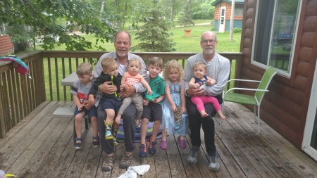 David and I with our grandchildren 