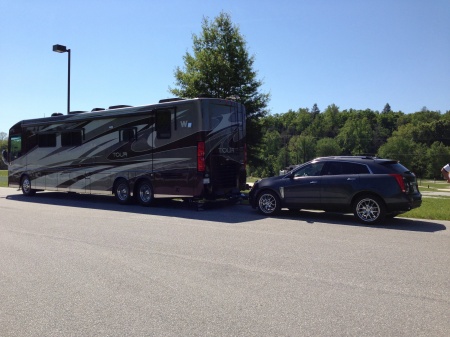Our motorhome and tow car.