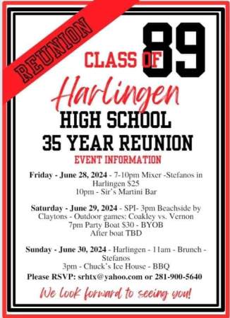 Harlingen High School Class of 1989's 35th Reunion