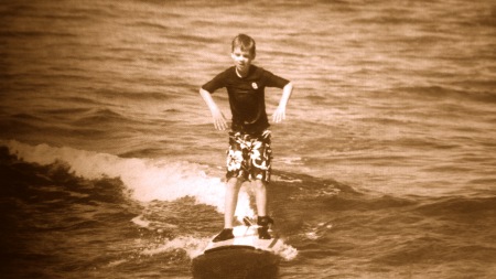 Brennan's First Surf Lesson Age 8