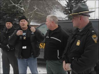 Press conference after a hostage situation