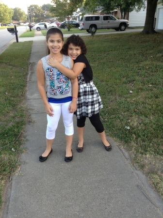 My girls on the 1st day of school 2014