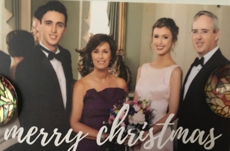Son and family with Christmas Greetings.
