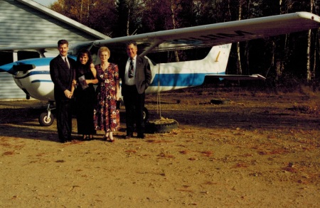 Wayne in Front of His Plane