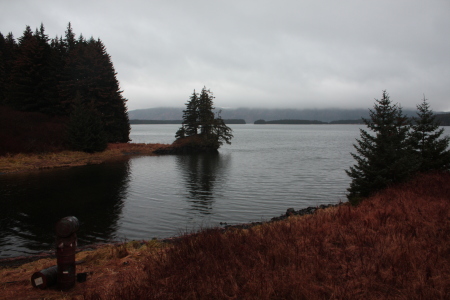 The view on a stormy day from our cabin on Kodiak Island.