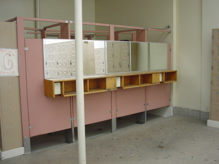 DeMille Jr.  High girls locker room