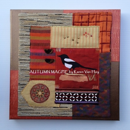 AUTUMN MAGPIE re-purposed art