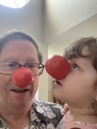 Shared silliness with granddaughter, Piper.