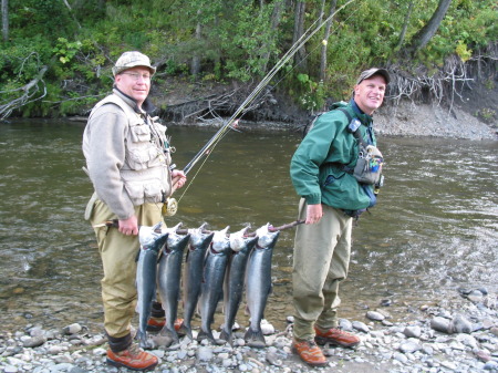 Brent and I with a catch of silver salmon.