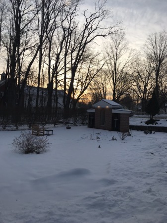 Winter view, back of rectory, 6:45am