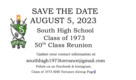 50TH South High School Reunion~ COMING SOON
