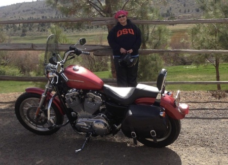 On the open road with my Harley, Lucille.