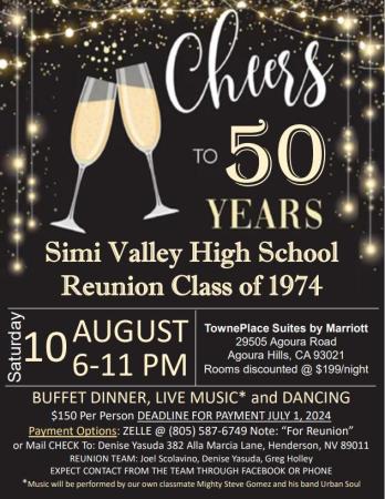 Simi Valley High Class of 1974 50 year Reunion