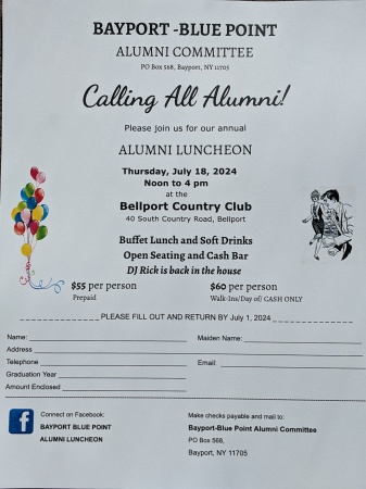 Bayport-Blue Point/Young High School Alumni Luncheon