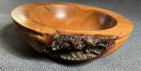 Cherry Burl Bowl with Bark Inclusion