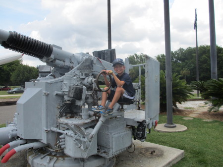 Grant on an aa gun, USS Yorktown, 7/12