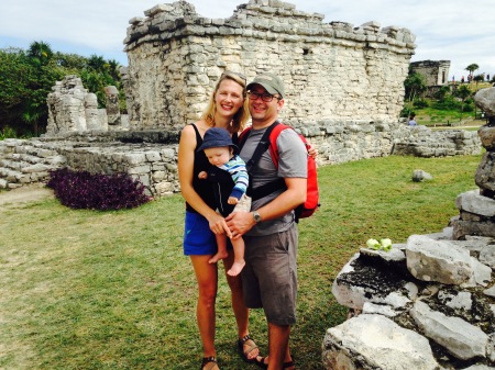 Son Peter and wife in Tulum Mexico