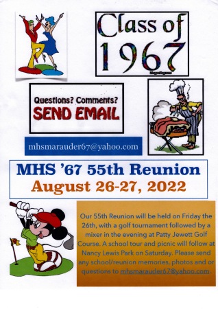 MHS 55th Reunion Aug. 26-27, 2022 Info 