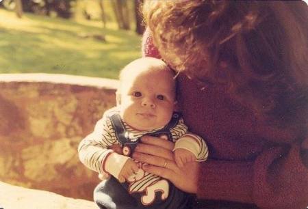 Me holding son Josiah 6 weeks old '81