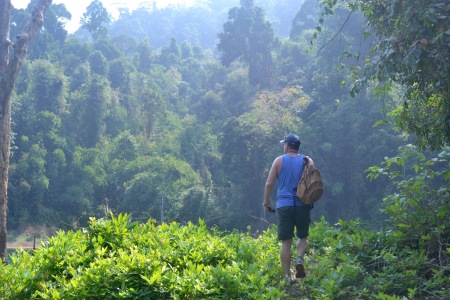 A hike thru the southeat asian jungle.