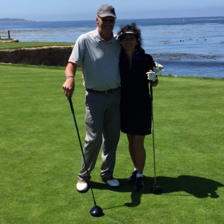 Byron & Pat on 18th at Pebble Beach