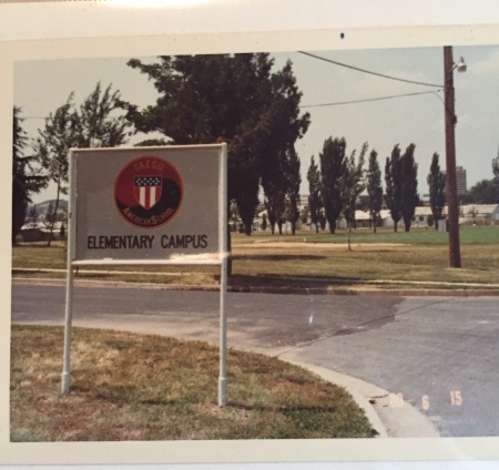 Taegu American Elementary School sign (1980)