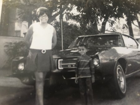 Dad's new 1969 GTO...me at 4 y.o.