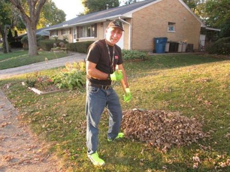 Raking Ohio leaves.