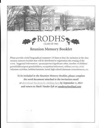 Richard Rockwell's album, Dondero HS 50-Year Reunion Invite