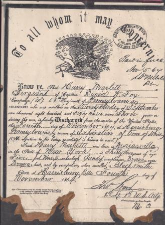 My Great Grandfather's Union Army release