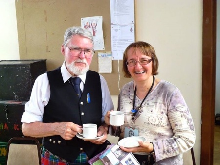 With Velma in Hawick, Scotland, 2014