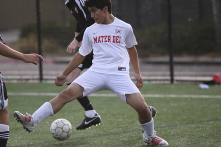 Jose playing soccer for Mater Dei H.S.