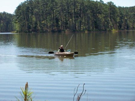 Fishing in my kayak