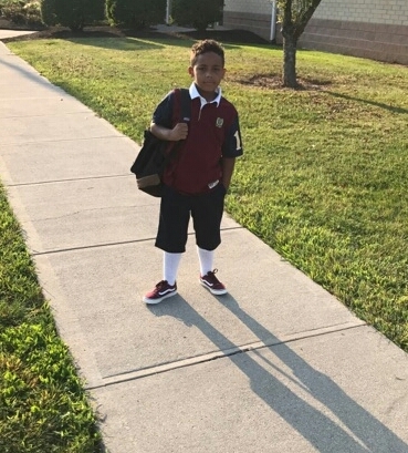 Grandson first day back to school