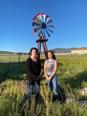 Emily and Kaitlyn in the fields in Prescott 