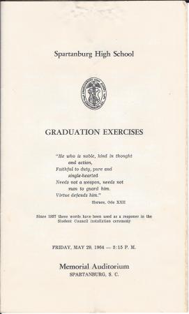 Ted Painter's album, SHS 1964 Graduation Program