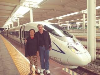 Road a bullet train in China