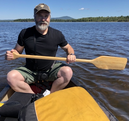 Canoeing in Flagstaff Lake in upstate Maine