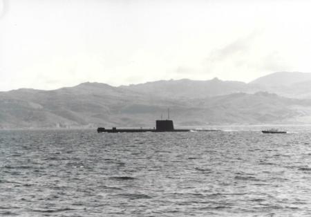 Sub passing through Straights of Gibralter