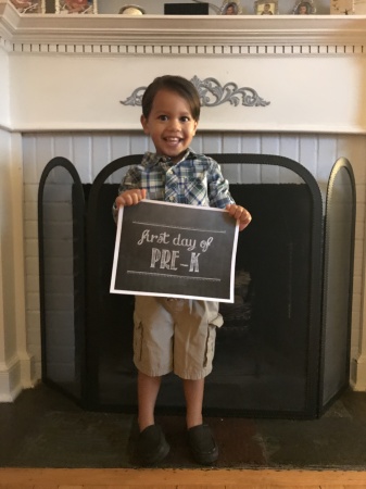 Cooper- grandson 1st day of Pre-K