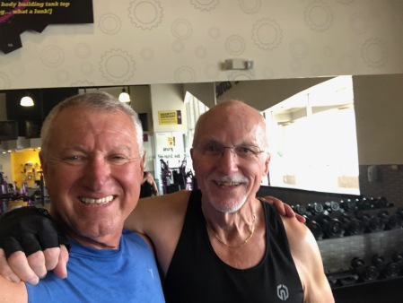 Old friend Merle Sharp and me at the gym