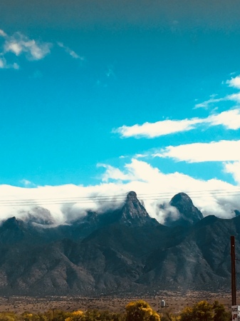 Cloud cover on the Sandia Mountains 