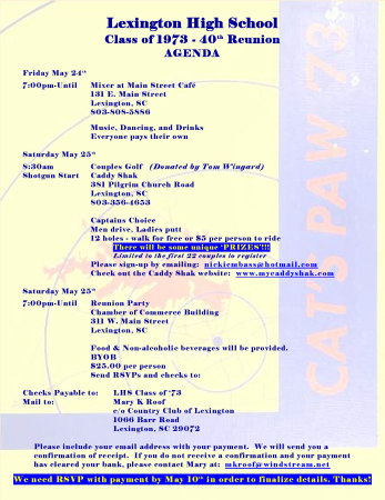 Mary Roof's album, 40th Reunion Info