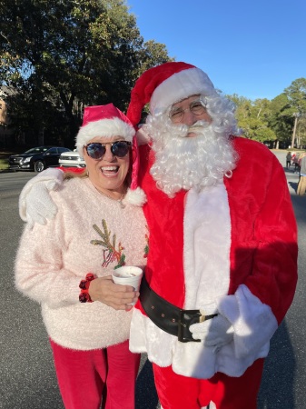 Golf cart parade with Santa