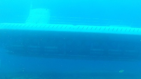 A tourist submarine on Guam at 60' depth