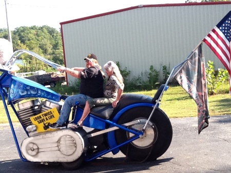 Riding bikers build off , Denny Lanes “Big”