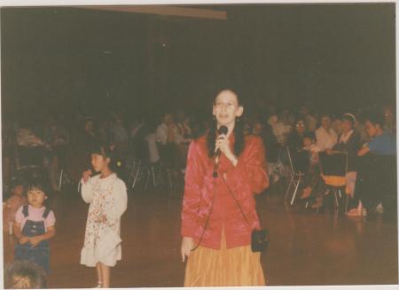 Laurel A. Rockefeller sings at Mid-Autumn Festival