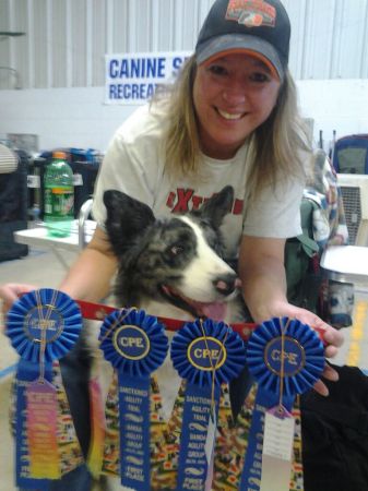 Me and Louie (my girlfriends dog, that I trained in agility)