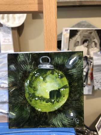 Painting of a green ornament 2023