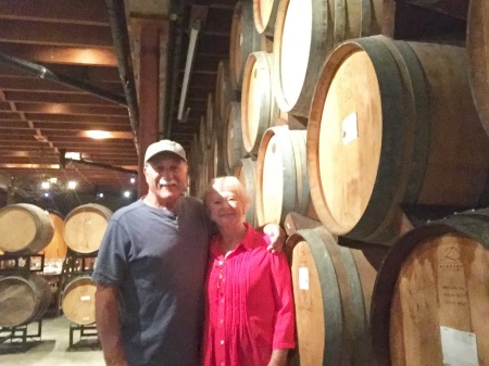 In the wine aging barrel room - 2017